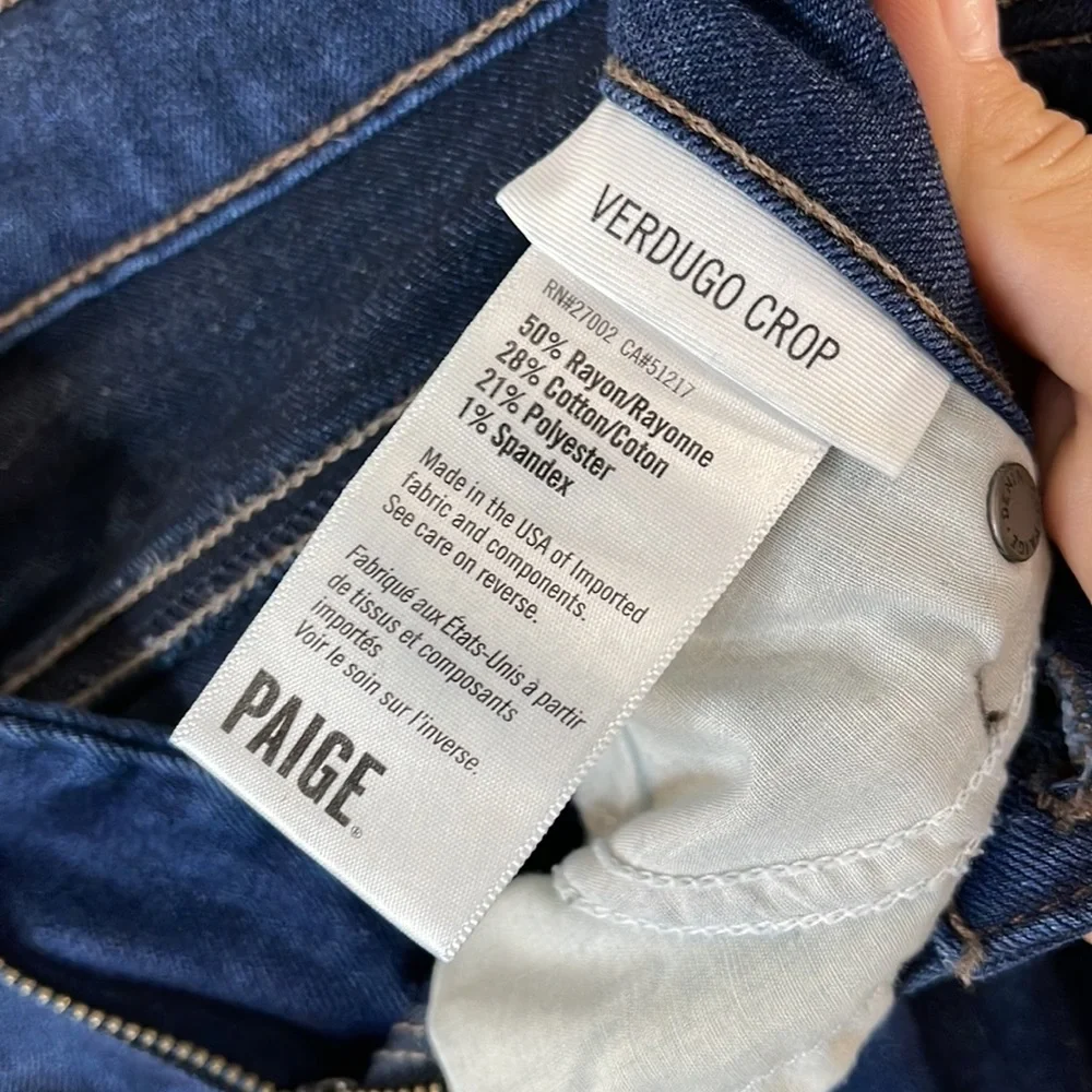Women’s Paige Verdugo Crop Mid-Rise Ankle Skinny Jeans - 27